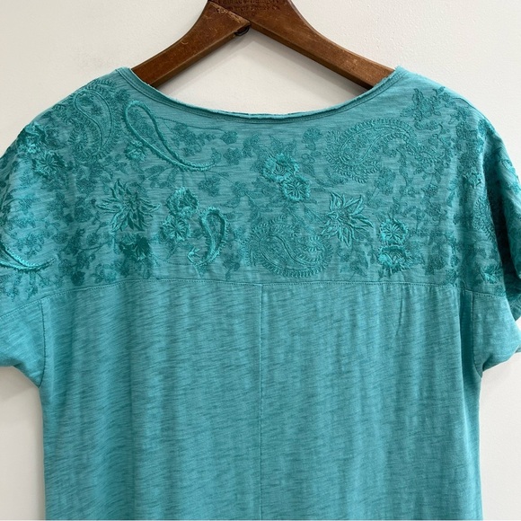 Soft Surroundings Gladstone Dress in Porcelain Blue Embroidered Pockets Medium - Picture 10 of 11